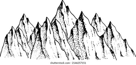 Mountain Silhouette Vector Illustration Mountain Tops Stock Vector ...