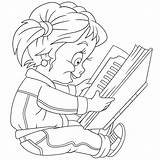 Premium Vector  Happy Girl reading book Cartoon coloring Page sketch template