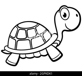 Vector outlined turtle cartoon design. Stylized vector turtle. Style ...