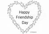 Happy Friendship Day Heart  Coloring Page sketch template