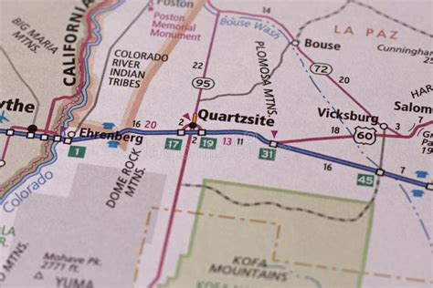 Quartzsite Arizona on a Map Stock Photo - Image of arizona, destination: 255694142