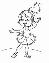 Dancing Lady Coloring Pages sketch template