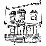 Old Victorian House Coloring Page · Creative Fabrica sketch template