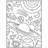 Space Coloring Page sketch template