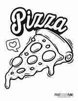 Kids Pizza Coloring Page Pages sketch template