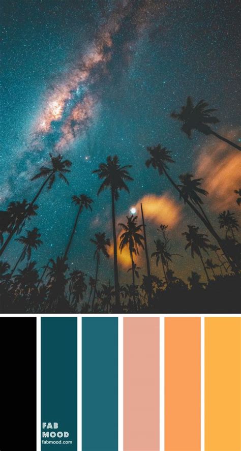 Teal , orange and yellow color palette