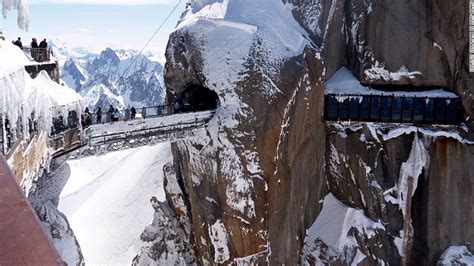 Aiguille du Midi Bridge (France) – France's Aiguille du Midi Bridge is located 3,842 meters ...