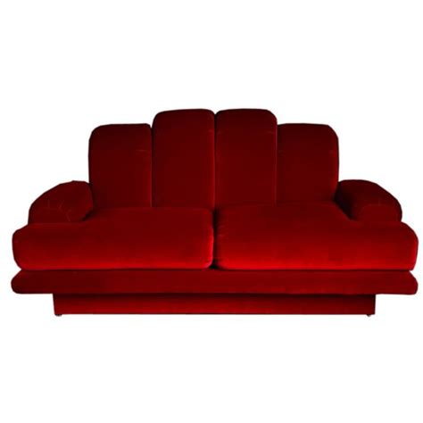 A Small Art Deco Style Sofa in Red Velvet 1970s at 1stdibs | Art deco sofa, Wooden sofa designs ...