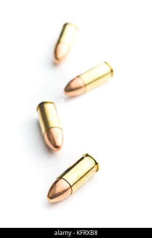 9mm pistol bullets and handgun isolated on white background Stock Photo - Alamy