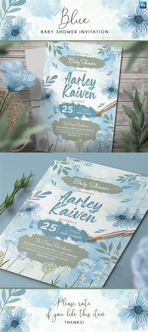 Blue Baby Shower Invitation | Blue baby shower invitations, Baby shower invitations, Blue baby ...