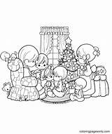 Precious Moments Christmas Free Coloring Page  Printable sketch template