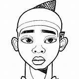 African American Teen Boy Coloring Page · Creative Fabrica sketch template