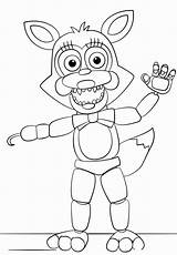 Foxy Coloring Page Home Funtime Freddy Plush Lego Set Toy Cute Sister  sketch template