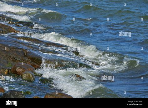 Stormy sea with strong waves Stock Photo - Alamy