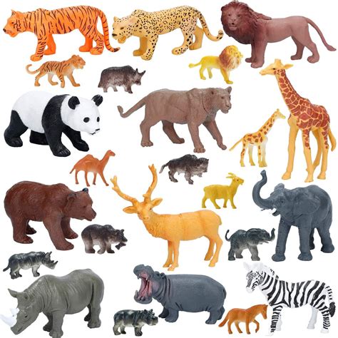 Buy Kimicare Jumbo Safari Wild Zoo Animals Action Figure Set, 24 Pieces ...