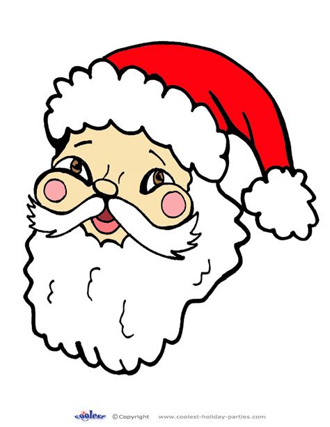 Printable Colored Santa Face - Coolest Free Printables