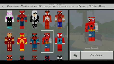 SPIDER-MAN ALL SUITS SKIN PACK HD FOR MINECRAFT PE - YouTube