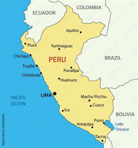 Republic of Peru - vector map vector de Stock | Adobe Stock