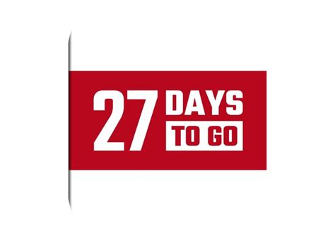 Premium Vector | 27 days to go red vector banner illustration isolated on white background