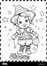 Circus Clown Coloring Page Drawing For Kids Stock Vector Image & Art  sketch template