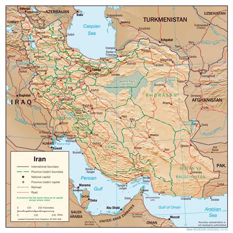 Large detailed political map of Iran with relief, major cities and ...