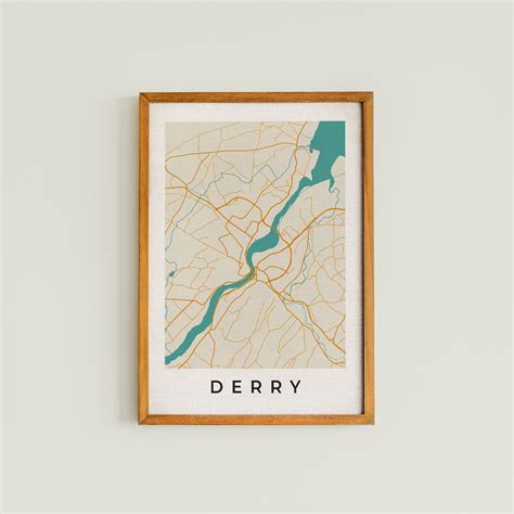 Colourful Derry City Map Print - Noop