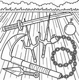 Ninja Weapons Coloring Page For Kids 36325353 Vector Art At Vecteezy sketch template