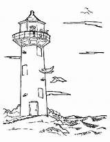 Lighthouse Scenes Coloring Pages sketch template