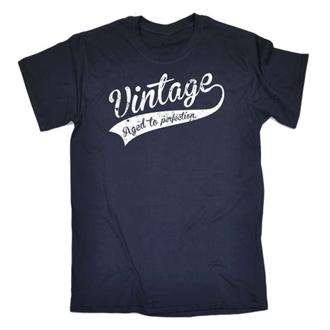 Funny Mens T Shirts Vintage Aged To Perfection Old T-SHIRT Birthday ...