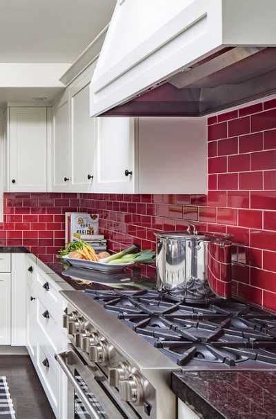 23 Red Tile Design Ideas For Your Kitchen & Bath | Sebring Design Build | Red kitchen tiles ...