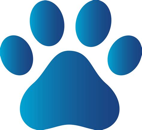 Blue Dog Paw Print - Free Clip Art