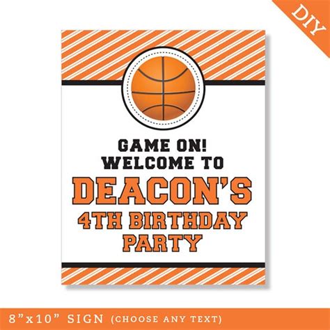 Basketball Party - Personalized DIY printable sign by Chickabug, LLC | Catch My Party