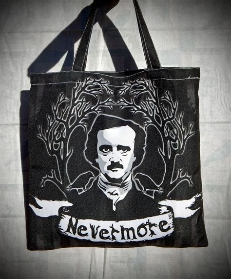 Nevermore Large Tote Purse EDGAR ALLEN POE, GOTHIC, EMO, DARK, RAVEN, BLACK | Large tote purse ...