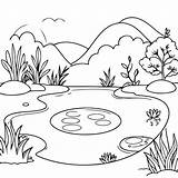 Premium Vector  Cute Illustration Pond For Kids coloring sketch template