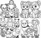 Cute Baby Animals Coloring Pages Vector Art Icons And Graphics For  sketch template