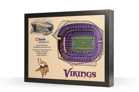 Minnesota Vikings US Bank Stadium 3D Wood Stadium Replica — 3D WOOD ...