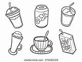 Cute Funny Drinks Coloring Page Kawaii 库存插图 1735401359  Shutterstock sketch template