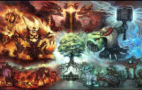 Wallpaper the opposition, destruction, Orc, wow, cataclysm, Deathwing, Thrall, Thrall, deathwing ...