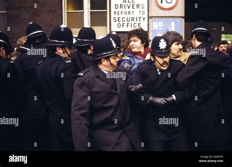 steel workers taking industrial action during the National Steel Strike of 1980 in Sheffield ...