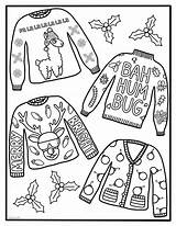 Ugly Christmas Sweater Coloring Page  Etsy sketch template