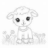 Lamb Coloring Pages – Corner sketch template