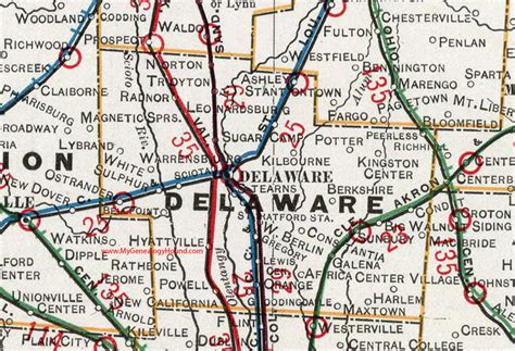 Delaware County, Ohio 1901 Map Sunbury, OH