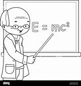 Science Teacher Teaching In The classroom Vector Black And White  sketch template