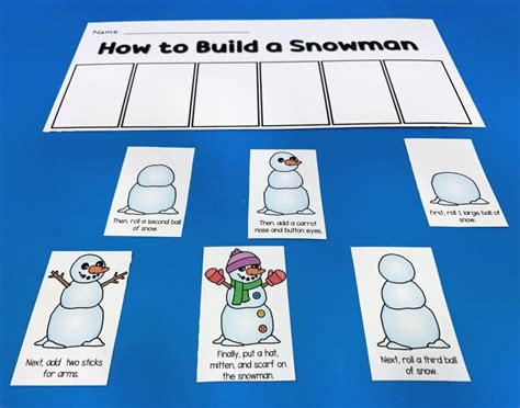 Building a Snowman Sequencing Printable - Teaching Mama