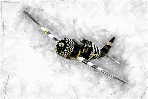 P-47 Thunderbolt Sketch Digital Art by Airpower Art - Pixels