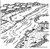 River Landscape Coloring Pages Sketch Page sketch template