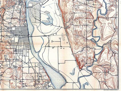 Vintage map of Fort Leavenworth Kansas, old Fort Leavenworth map, Fort Leavenworth wall map ...