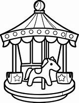 Carnival Carousel Coloring Page Pages sketch template