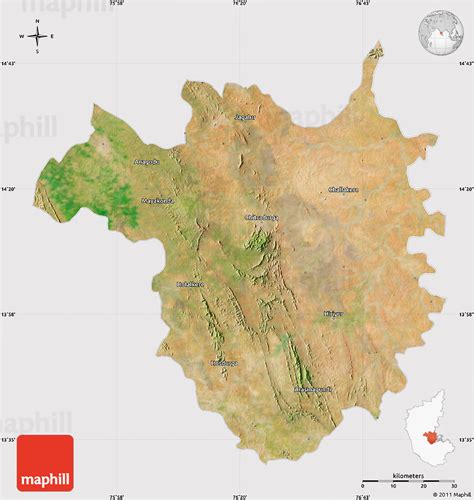 Satellite Map of Chitradurga, cropped outside