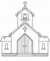 Simple Catholic church coloring page sketch template